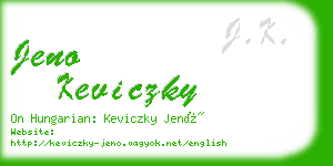 jeno keviczky business card